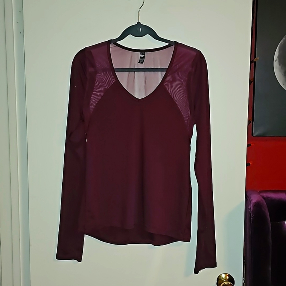 Victoria Secret Maroon long sleeve work out shirt